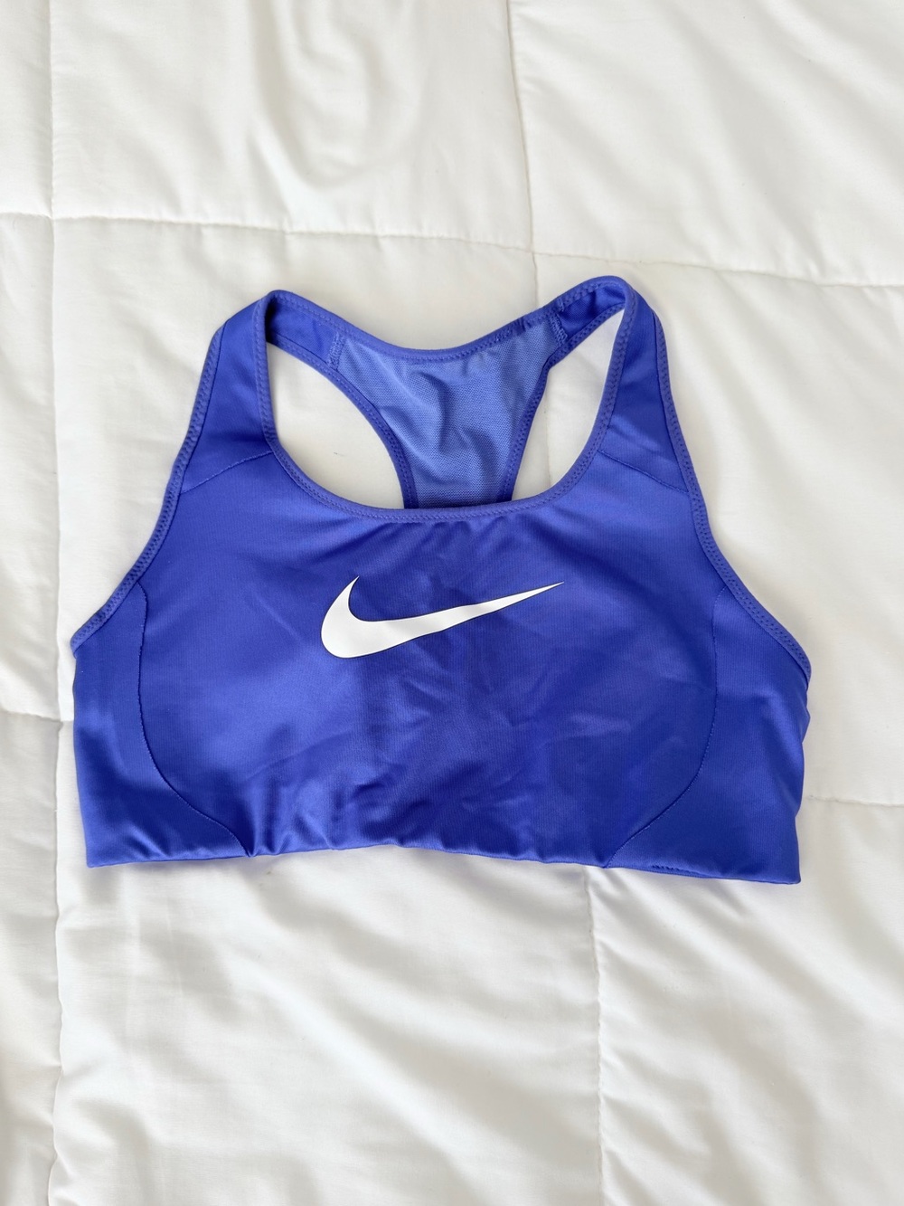Nike Blue Racerback Sports Bra with White Swoosh | FREE SHIPPING